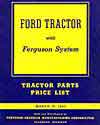 1940 - March 15 - Tractor Parts Price List Image