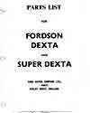 Fordson Dexta and Super Dexta Parts List Image